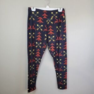 TLM Plaid Reindeer‎ Polyester Spandex Ankle Leggings Tall And Curvy